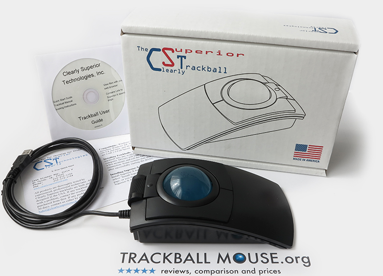CST2545-5W Black L-Trac Glow - Made in the USA GL USB Wired Ambidextrous High Performance Laser Ergonomic 5-Button Backlit Trackball 