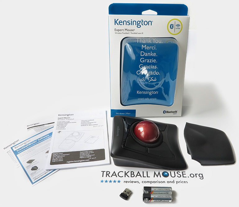 Kensington Expert Wireless Trackball mouse box open