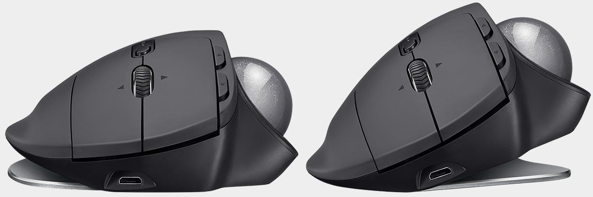 Logitech MX ERGO wireless trackball mouse tilt vertical 20 degrees