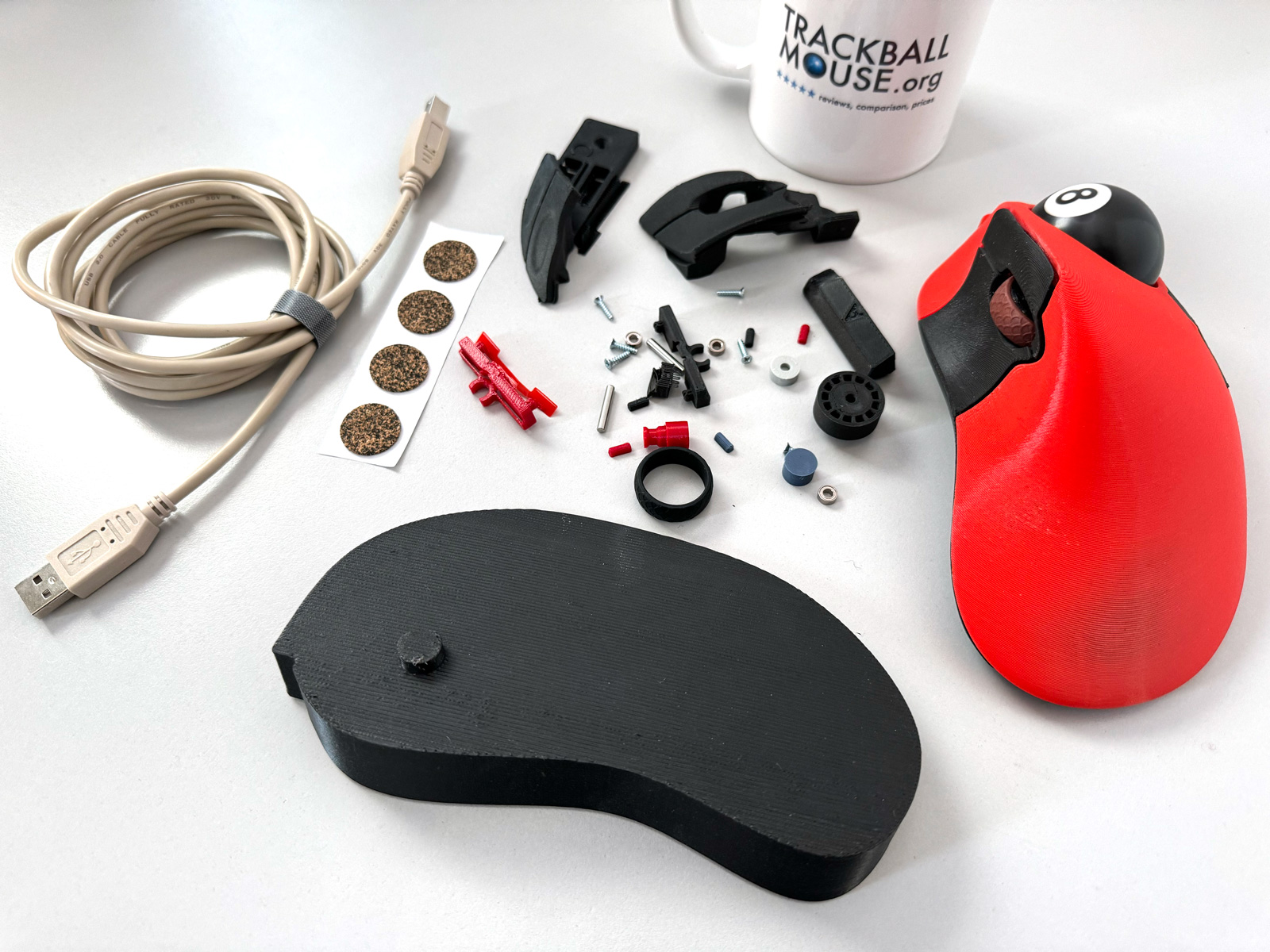 Ploopy Classic Trackball cable accessories parts and wedge